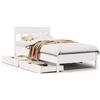 vidaXL Letto in legno massiccio senza materasso bianco 100x200 cm in legno di pino