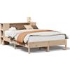 vidaXL Letto in legno massiccio con ripiano senza materasso 135x190 cm pino