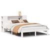 vidaXL Letto in legno massiccio con ripiano senza materasso Bianco 140x190 cm Pino
