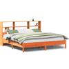 vidaXL Letto in legno massiccio con ripiano senza materasso Wax brown 200x200 cm