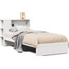 vidaXL Letto in legno massiccio con ripiano senza materasso Bianco 75x190 cm Pino