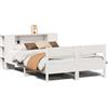 vidaXL Letto in legno massiccio con ripiano senza materasso bianco 150x200 cm pino