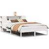 vidaXL Letto in legno massiccio con ripiano senza materasso Bianco 140x190 cm Pino