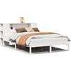 vidaXL Letto in legno massiccio con ripiano senza materasso bianco 140x200 cm pino