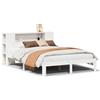 vidaXL Letto in legno massiccio con ripiano senza materasso bianco 140x200 cm pino