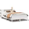 vidaXL Letto in legno massiccio con ripiano senza materasso bianco 140x200 cm pino