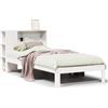 vidaXL Letto in legno massiccio con ripiano senza materasso Bianco 75x190 cm Pino