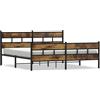 vidaXL Letto in metallo senza materasso rovere fumé 180x200 cm