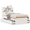 vidaXL Letto in legno massiccio con ripiano senza materasso Bianco 75x190 cm Pino