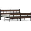 vidaXL Letto in metallo senza materasso effetto rovere marrone 180x200 cm