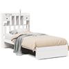 vidaXL Letto in legno massiccio con ripiano senza materasso Bianco 75x190 cm Pino