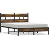 vidaXL Struttura letto senza materasso con testiera in rovere fumé 160x200 cm
