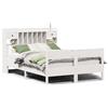 vidaXL Letto in legno massiccio con ripiano senza materasso Bianco 140x190 cm Pino