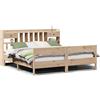 vidaXL Letto in legno massiccio con ripiano senza materasso 180x200 cm pino