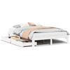 vidaXL Letto in legno massiccio con cassetti bianco 140x190 cm pino
