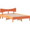 vidaXL Letto in legno massiccio senza materasso cera marrone 120x190 cm legno di pino