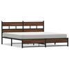 vidaXL Letto in metallo senza materasso effetto rovere marrone 180x200 cm