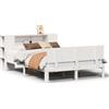 vidaXL Letto in legno massiccio con ripiano senza materasso bianco 140x200 cm pino
