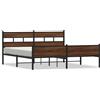 vidaXL Letto in metallo senza materasso effetto rovere marrone 180x200 cm