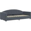 vidaXL Letto da giorno grigio scuro 90x200 cm in velluto