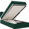 vidaXL Ottomana con materasso verde scuro 90x200 cm in velluto