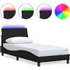 vidaXL Struttura letto senza materasso "Hanko" nero 90x190 cm tessuto