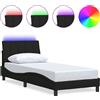vidaXL Struttura letto senza materasso "Hanko" nero 90x200 cm in tessuto