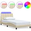 vidaXL Struttura letto senza materasso "Hanko" crema 100x200 cm tessuto
