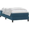 vidaXL Letto a molle con materasso blu scuro 80x210 cm in velluto
