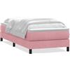 vidaXL Letto a molle con materasso rosa 90x210 cm in velluto