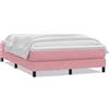 vidaXL Letto a molle con materasso rosa 140x210 cm in velluto