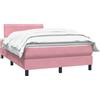 vidaXL Letto a molle con materasso rosa 120x210 cm in velluto