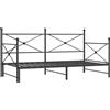 vidaXL Letto da giorno allungabile senza materasso nero 100x200 cm in acciaio