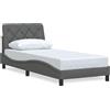 vidaXL Struttura letto senza materasso grigio scuro 80x200 cm tessuto