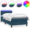 vidaXL Letto boxspring con materasso e LED blu scuro 80x210 cm velluto