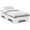 vidaXL Letto in legno massiccio senza materasso Impilabile Bianco 75x190 cm