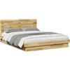 vidaXL Letto in legno massiccio con testiera senza materasso 150x200 cm in legno di quercia