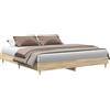 vidaXL Struttura letto senza materasso rovere Sonoma 160x200 cm materiale a base di legno