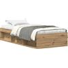 vidaXL Struttura letto senza materasso rovere Artisan 90x190cm materiale a base di legno