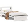 vidaXL Struttura letto con testiera senza materasso bianco 75x190 cm