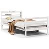 vidaXL Struttura letto con testiera senza materasso bianco 100x200 cm