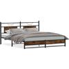 vidaXL Letto in metallo senza materasso rovere fumé 183x213 cm
