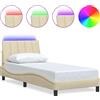 vidaXL Struttura letto senza materasso "Hanko" crema 80x200 cm in tessuto