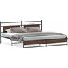 vidaXL Letto in metallo senza materasso effetto rovere marrone 200x200 cm