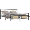 vidaXL Letto in metallo senza materasso rovere Sonoma 160x200 cm