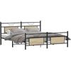 vidaXL Letto in metallo senza materasso rovere Sonoma 180x200 cm