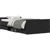 vidaXL Struttura letto nera effetto rovere 203 x 93 x 50 cm in materiale derivato dal legno