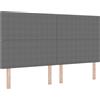 vidaXL Testiera LED con strisce luminose LED Grigio chiaro 180 cm Tessuto in velluto a coste