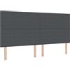 vidaXL Testa letto LED vidaXL con strisce luminose a LED, grigio scuro, 200 cm, tessuto in velluto