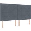 vidaXL Testiera grigio scuro 180 cm velluto
